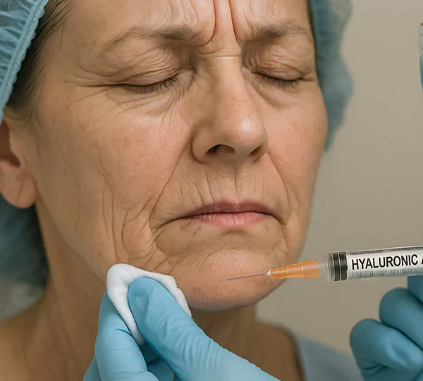 Injection dacide hyaluronique pour traiter les rides profondes